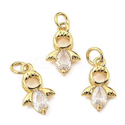 Brass with Cubic Zirconia Pendants KK-K341-06G-1