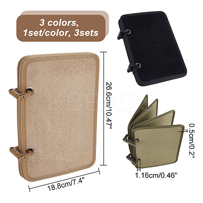 3 Sets 3 Colors Velvet Badge Armband Patch Display Board AJEW-NB0005-55-1