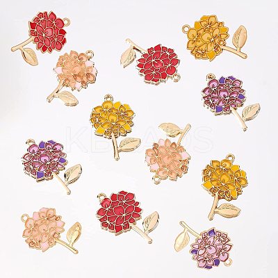 24Pcs 4 Color Transparent Epoxy Resin Pendants ENAM-NB0001-59-1