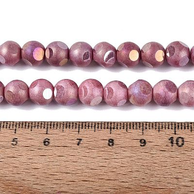 Ombre Effect Dyed Electroplate Opaque Glass Beads Strands EGLA-Q130-01A-15-1