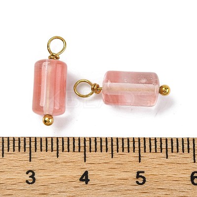 Cherry Quartz Glass Cloumn Pendants LS-STAS-H221-04G-03-1