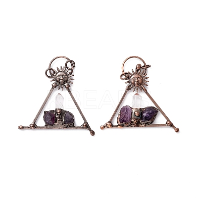Natural Quartz Crystal and Amethyst Big Pendants G-M383-12LG-1