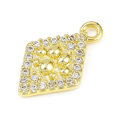 Brass Micro Pave Clear Cubic Zirconia Pendants LS-KK-L238-21G-1
