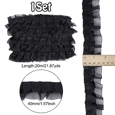 20M Double Satin Lace Edge Trim Organza Lace Ribbon OCOR-UN0001-02B-1