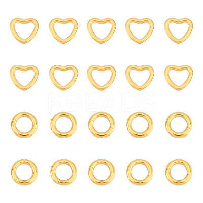 20Pcs 2 Style 304 Stainless Steel Linking Ring STAS-UN0045-88-1