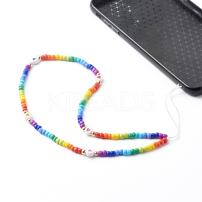Glass Seed Beads Beaded Mobile Straps HJEW-JM00517-1
