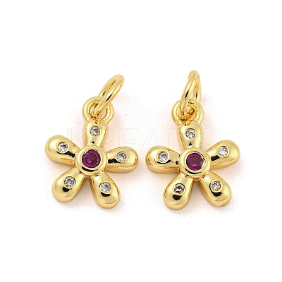 Brass Micro Pave Cubic Zirconia Pendants KK-G490-28A-G-1