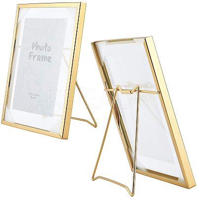 Glass Picture Frame with Iron Easel AJEW-WH0021-58A-1