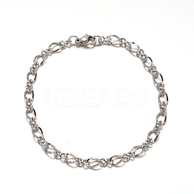 Tarnish Resistant 304 Stainless Steel Figaro Chain Bracelets BJEW-L531-06P-1