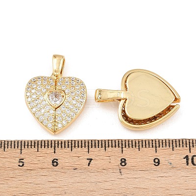 Brass Micro Pave Cubic Zirconia Openable Pendants KK-Z140-30G-02-1