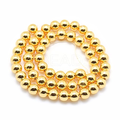Electroplate Non-magnetic Synthetic Hematite Beads Strands G-L485-01E-G-1