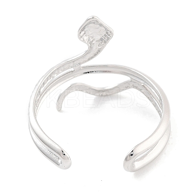 Non-Tarnish 304 Stainless Steel Snake Open Cuff Rings for Women RJEW-K273-09P-1