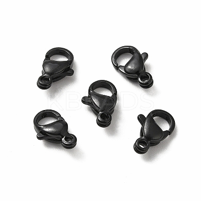 Spray Painted 304 Stainless Steel Lobster Claw Clasps STAS-R120-01B-02-1