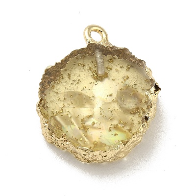 Transparent Resin Pendants CRES-F022-03C-1