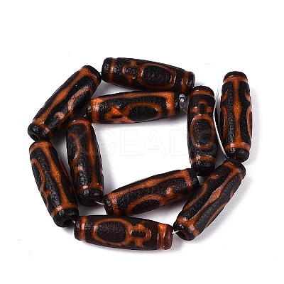Tibetan Style Natural Agate dZi Beads Strands G-Q606-42G-01-1