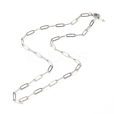 Non-Tarnish 304 Stainless Steel Paperclip Chains Necklace NJEW-JN03593-02-1