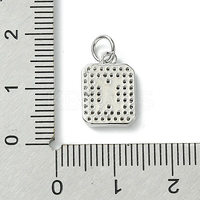 Rack Plating Brass Micro Pave Clear Cubic Zirconia Charms KK-G501-01X-P-1