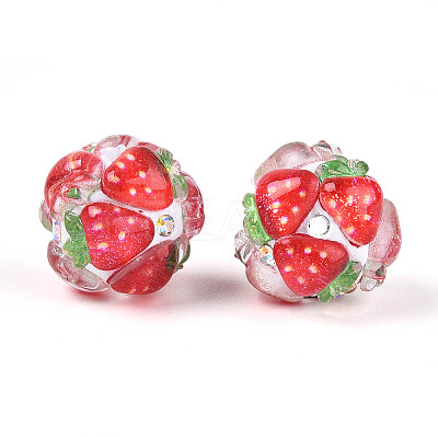 Fruit Round Resin Beads RESI-T059-03D-1
