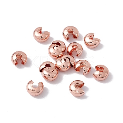 Brass Crimp Beads Covers KK-P219-05C-RG-1