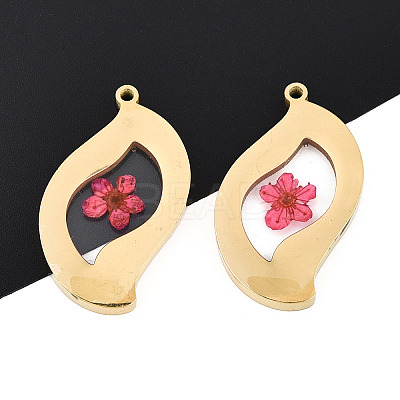 304 Stainless Steel Epoxy Resin Pendants STAS-T072-32-1