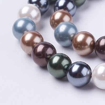 Shell Pearl Beads Strands BSHE-L035-6mm-I14-1