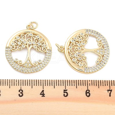 Brass Pave Cubic Zirconia Pendants KK-U009-10I-G-1
