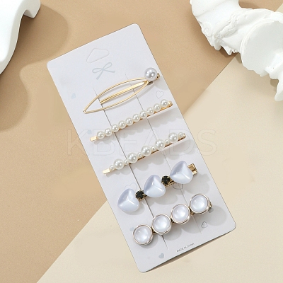 5Pcs Iron Alloy with Plastic Pear Alligator Hair Clips & Hair Bobby Pins PW-WG90E75-03-1