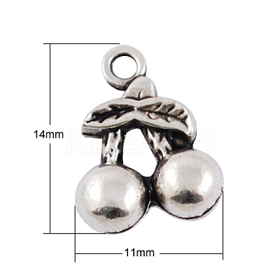 Tibetan Style Alloy 3D Cherry Charms TIBEP-23493-AS-NR-1