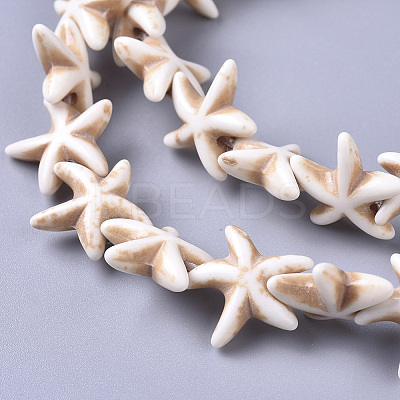 Synthetic Turquoise Beads Strands G-E456-06C-15mm-1