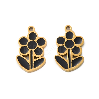 Ion Plating(IP) 304 Stainless Steel Enamel Charms STAS-M102-52G-1