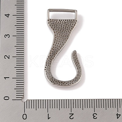 Non-Tarnish 304 Stainless Steel Hook Clasps STAS-C109-02P-1