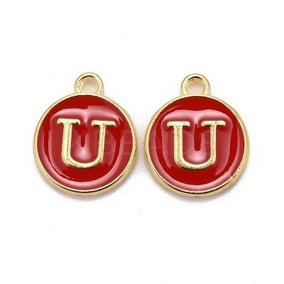 Golden Plated Alloy Enamel Charms ENAM-S118-03U-1
