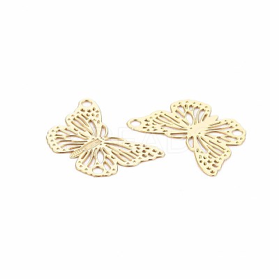 Rack Plating 304 Stainless Steel Filigree Connerctor Charms LS-STAS-T057-48G-1