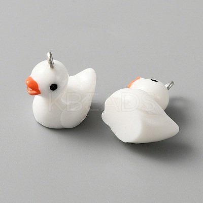 Opaque Resin Pendants RESI-WH0029-12P-04-1