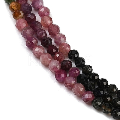 Natural Multicolor Tourmaline Beads Strands G-S388-A01-3mm-1