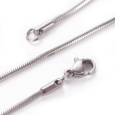 Non-Tarnish 304 Stainless Steel Snake Chain Necklaces LS-NJEW-F265-C-P-1