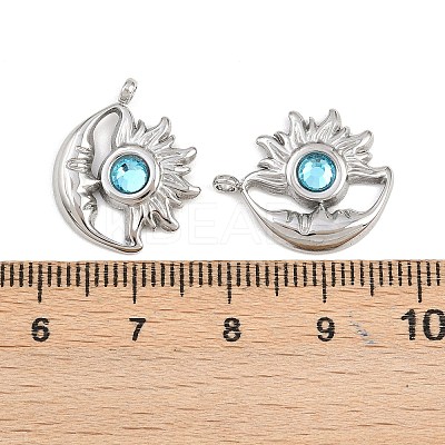 304 Stainless Steel Rhinestone Pendants STAS-Z166-24P-12-1