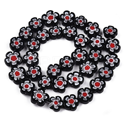 Handmade Millefiori Glass Bead Strands LAMP-N029-017D-09-1