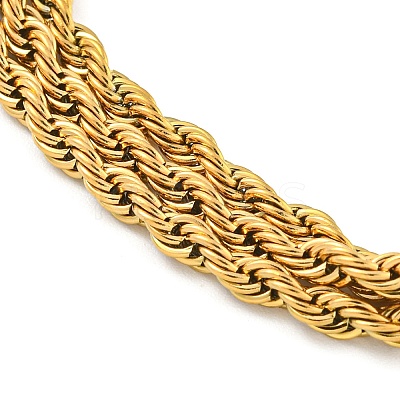 304 Stainless Steel 3-Strand Rope Chain Bracelets for Women BJEW-G707-02G-1