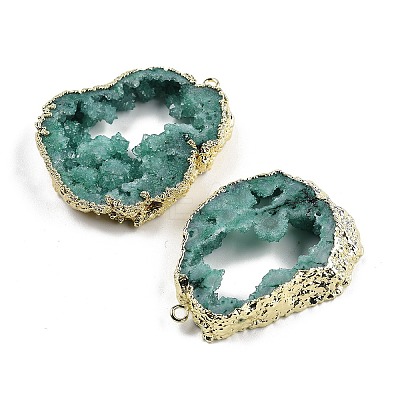 Dyed Nuggets Natural Druzy Geode Agate Big Pendants G-M287-08-1