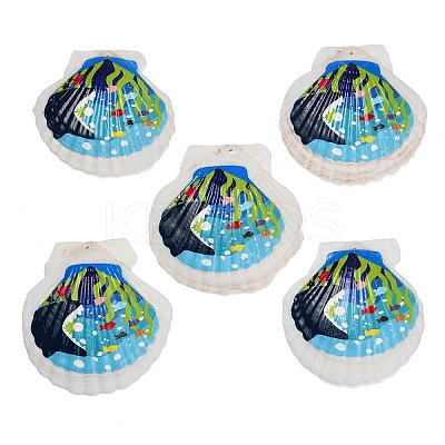 Printed Natural Shell Big Pendants SH-CBA93AD-19F-1