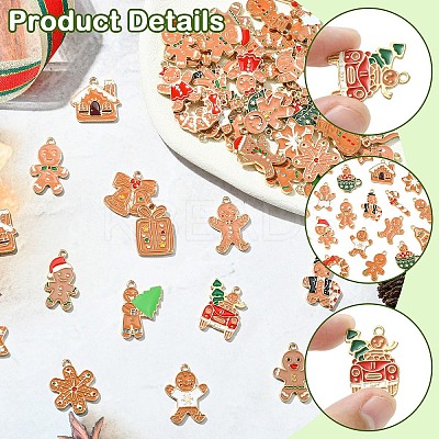50Pcs 25 Styles Christmas Theme Alloy Enamel Pendants ENAM-YW0006-24-1