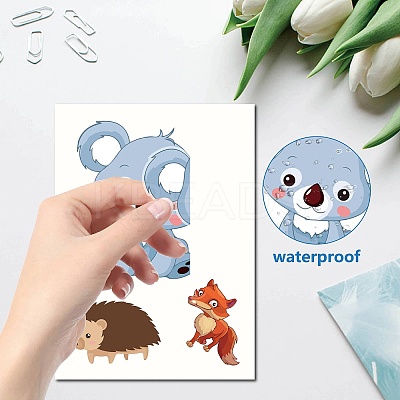 8 Sheets 8 Styles Animal PVC Waterproof Wall Stickers DIY-WH0345-092-1