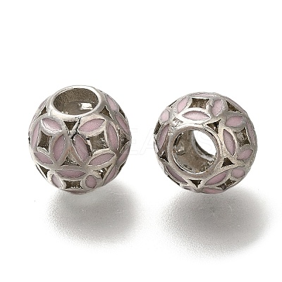 Rack Plating Alloy Enamel European Beads PALLOY-P307-05P-1