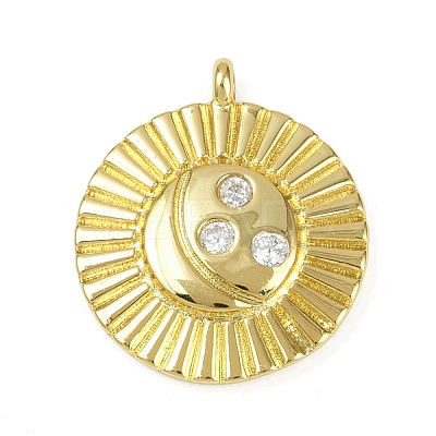 Brass Micro Pave Cubic Zirconia Pendants KK-M322-36G-1