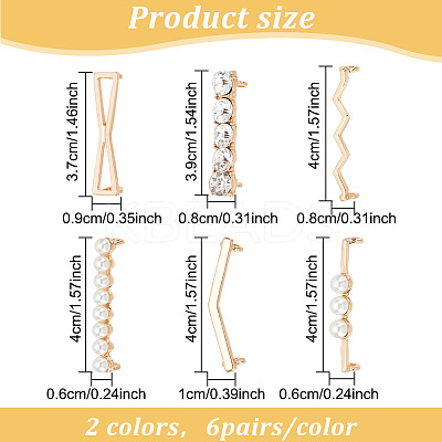 12 Pairs 12 Style Alloy Shoe Lace Decoration FIND-GO0001-09-1