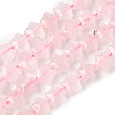 Natural Rose Quartz Star Beads Strands G-Z080-A10-1