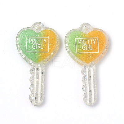 Two Tone Resin Big Pendants RESI-Z001-01B-1
