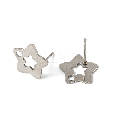 16Pcs 4 Styles 304 Stainless Steel Stud Earring Findings STAS-FS0001-85P-1