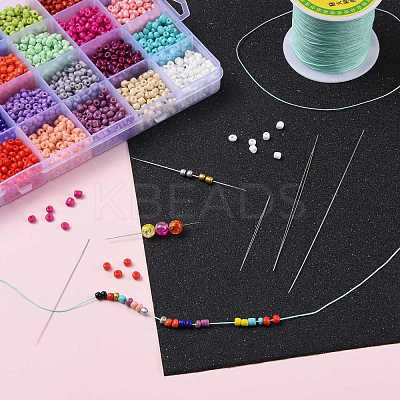 Iron Collapsible Big Eye Beading Needles TOOL-R095-04-1